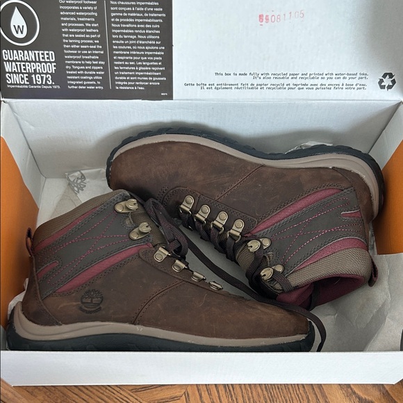 Timberland Brown and Burgundy Hiking Boots - Picture 1 of 1